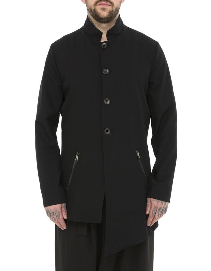 LA HAINE INSIDE US STRETCH ASYMMETRIC BUTTON UP JACKET
