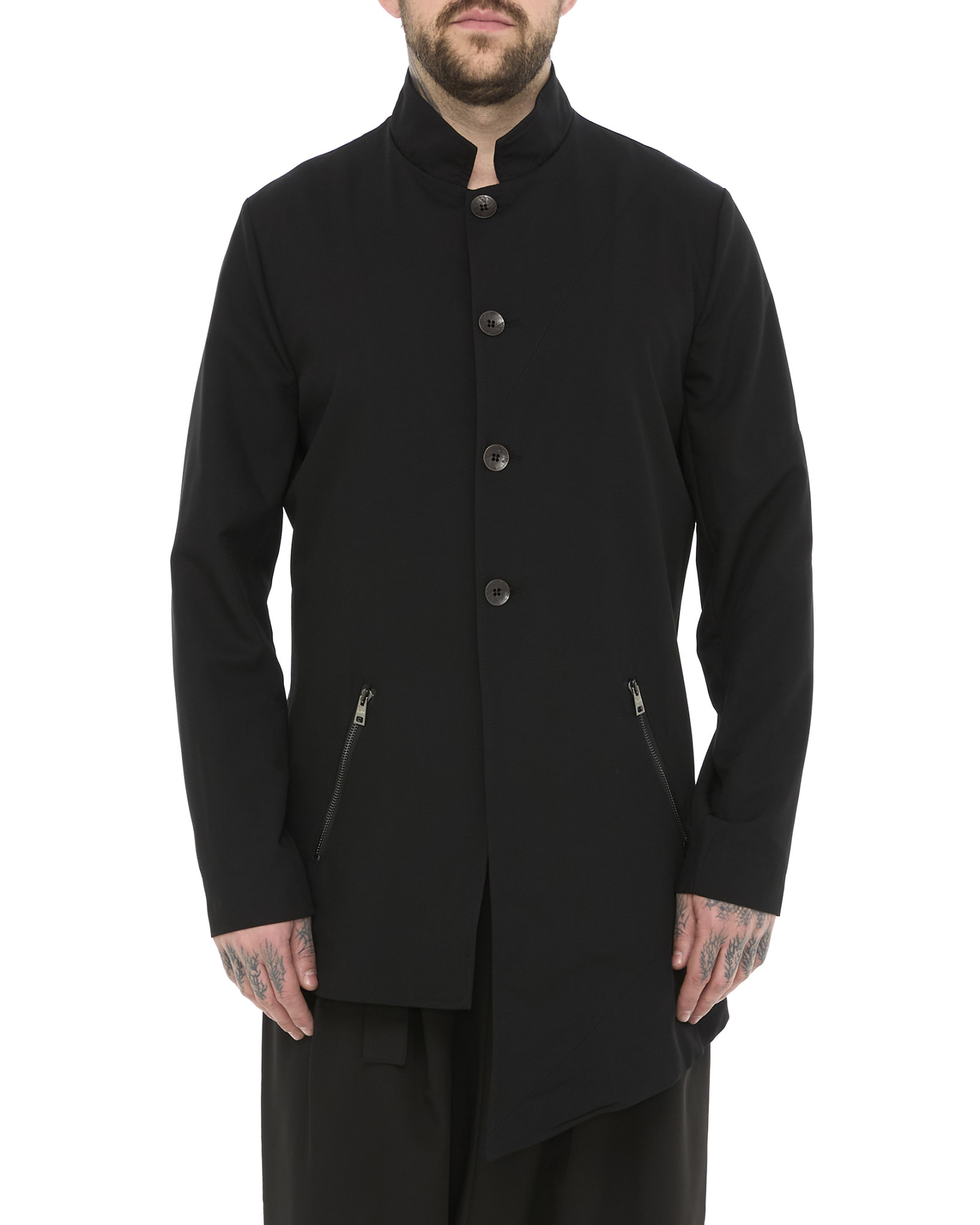 STRETCH ASYMMETRIC BUTTON UP JACKET - Shop Untitled NYC STRETCH ASYMMETRIC BUTTON UP JACKET - Shop Untitled NYC