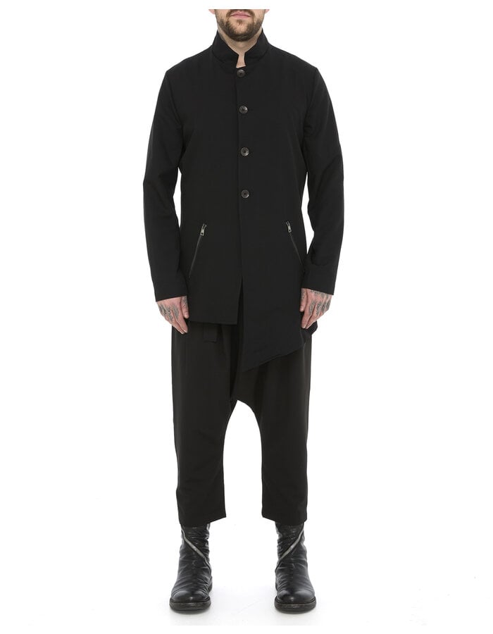 LA HAINE INSIDE US STRETCH ASYMMETRIC BUTTON UP JACKET