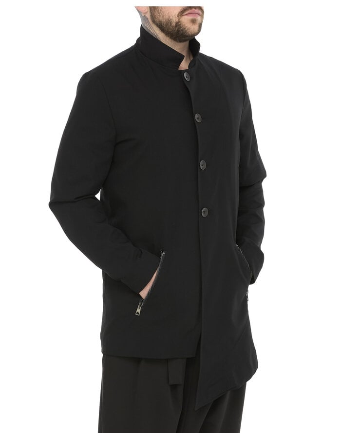 LA HAINE INSIDE US STRETCH ASYMMETRIC BUTTON UP JACKET