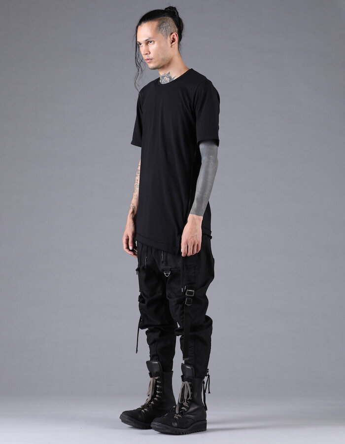 D. HYGEN STRETCH DENIM BELT ADJUSTABLE CROPPED PANTS