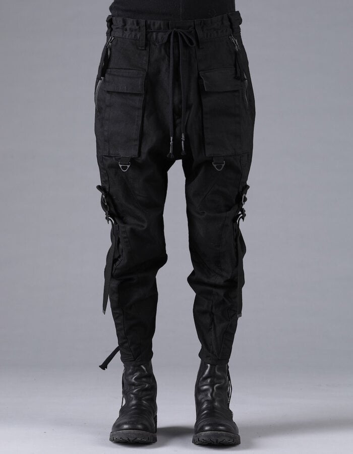D. HYGEN STRETCH DENIM BELT ADJUSTABLE CROPPED PANTS