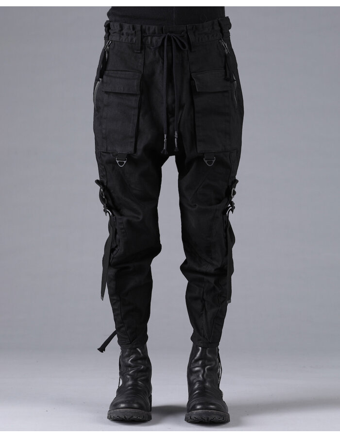 D. HYGEN STRETCH DENIM BELT ADJUSTABLE CROPPED PANTS