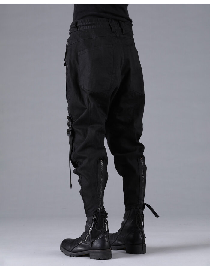D. HYGEN STRETCH DENIM BELT ADJUSTABLE CROPPED PANTS
