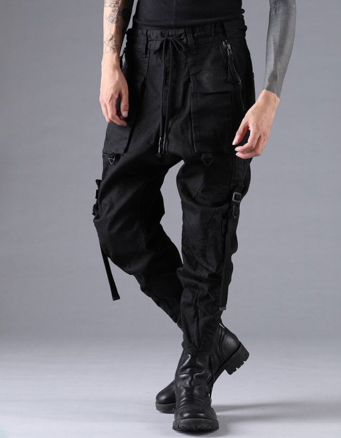 D. HYGEN STRETCH DENIM BELT ADJUSTABLE CROPPED PANTS