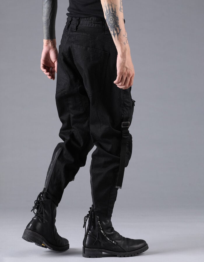 D. HYGEN STRETCH DENIM BELT ADJUSTABLE CROPPED PANTS