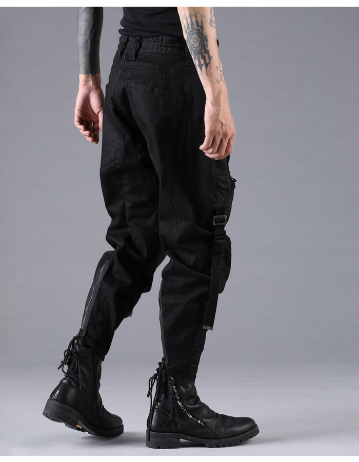 D. HYGEN STRETCH DENIM BELT ADJUSTABLE CROPPED PANTS