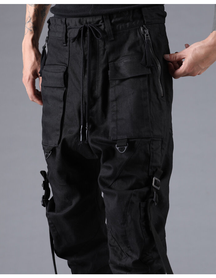 D. HYGEN STRETCH DENIM BELT ADJUSTABLE CROPPED PANTS