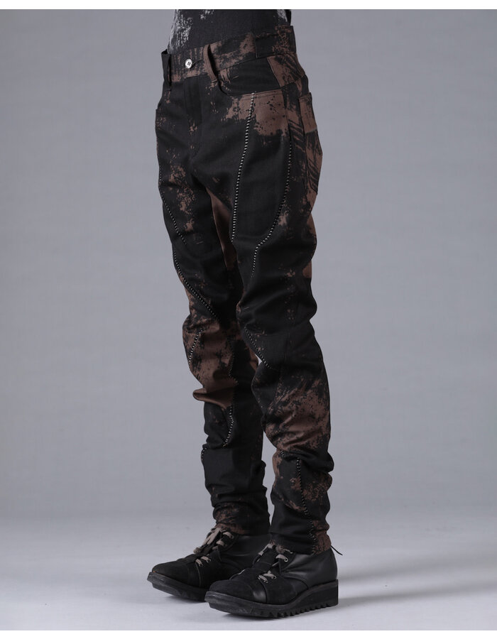 D. HYGEN MURA PROCESSED OVERLOCK TWISTED SLIM JEANS - DUST/BLACK
