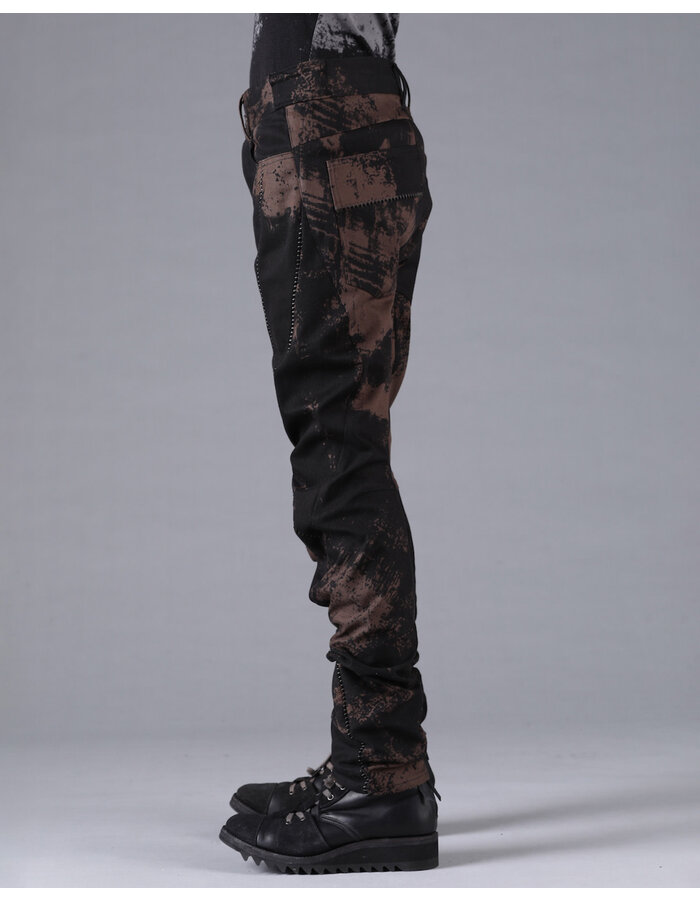 D. HYGEN MURA PROCESSED OVERLOCK TWISTED SLIM JEANS - DUST/BLACK
