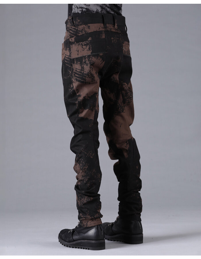 D. HYGEN MURA PROCESSED OVERLOCK TWISTED SLIM JEANS - DUST/BLACK
