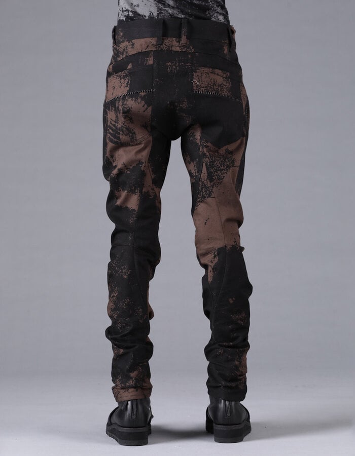 D. HYGEN MURA PROCESSED OVERLOCK TWISTED SLIM JEANS - DUST/BLACK
