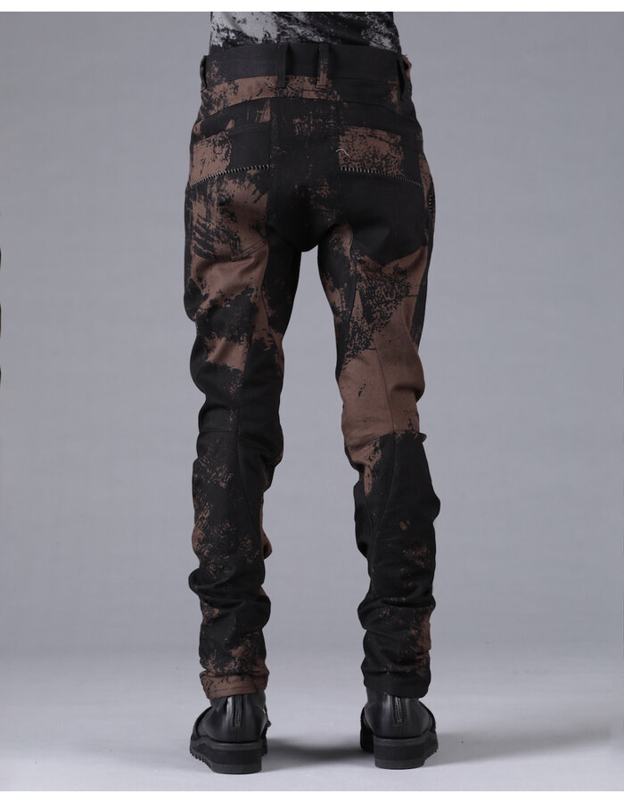 D. HYGEN MURA PROCESSED OVERLOCK TWISTED SLIM JEANS - DUST/BLACK