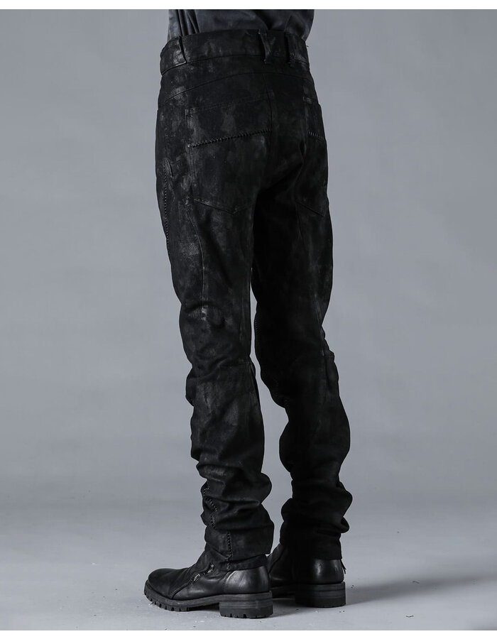 D. HYGEN MURA PROCESSED OVERLOCK TWISTED SLIM JEANS - BLACK