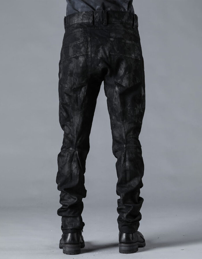 D. HYGEN MURA PROCESSED OVERLOCK TWISTED SLIM JEANS - BLACK