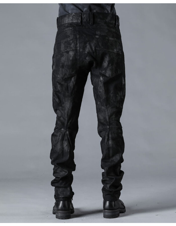 D. HYGEN MURA PROCESSED OVERLOCK TWISTED SLIM JEANS - BLACK