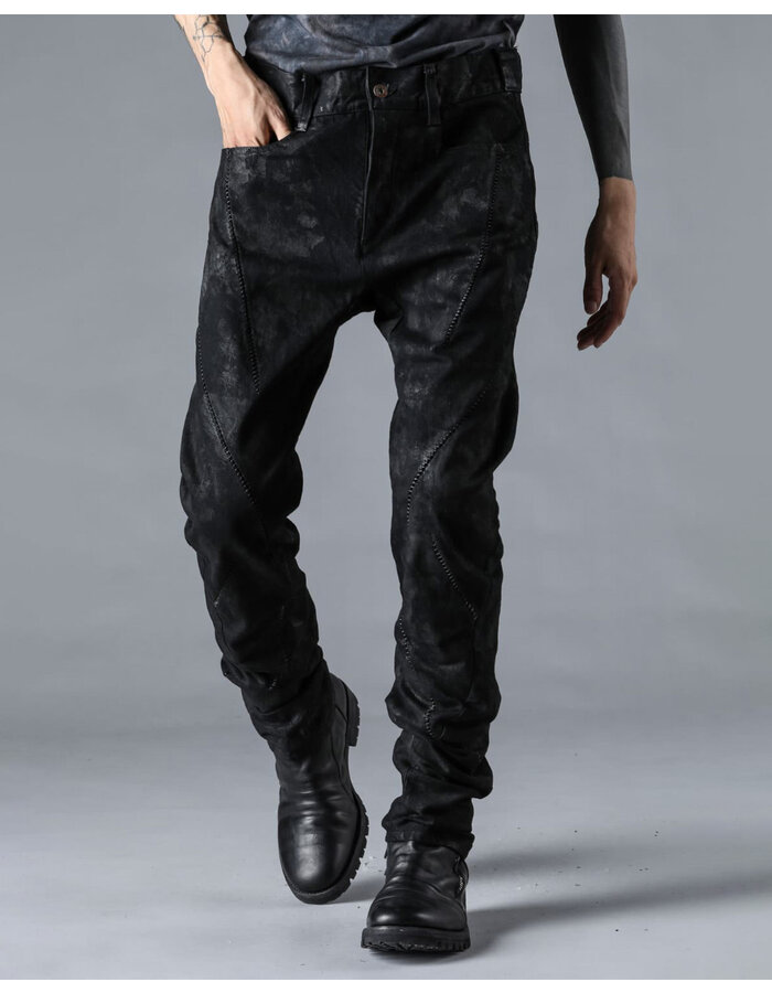 D. HYGEN MURA PROCESSED OVERLOCK TWISTED SLIM JEANS - BLACK