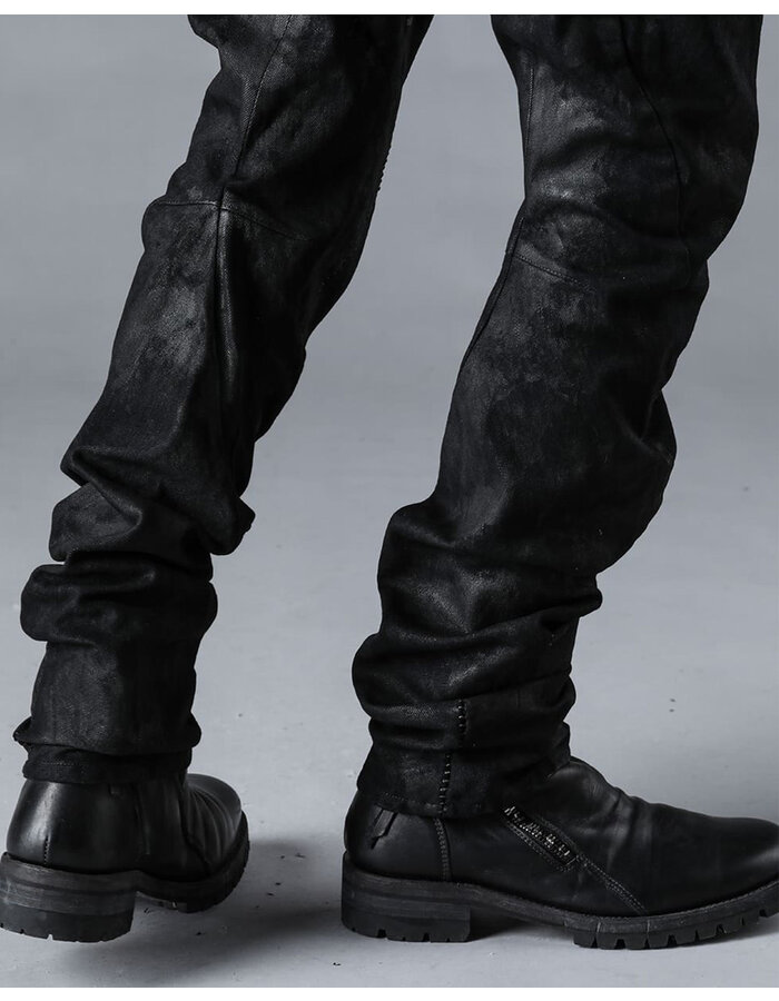 D. HYGEN MURA PROCESSED OVERLOCK TWISTED SLIM JEANS - BLACK