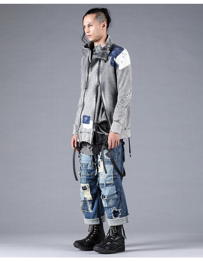 D. HYGEN PRODUCT PROCESSED STRETCH DENIM WIDE PANTS