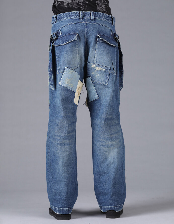 D. HYGEN PRODUCT PROCESSED STRETCH DENIM WIDE PANTS