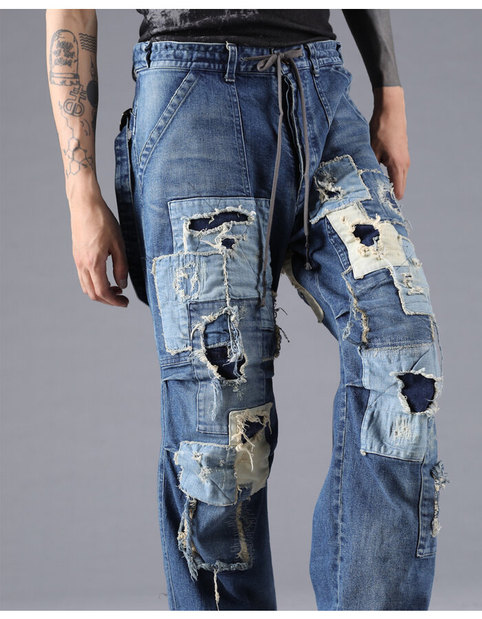 D. HYGEN PRODUCT PROCESSED STRETCH DENIM WIDE PANTS
