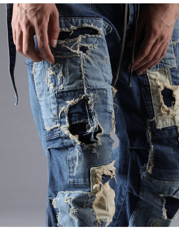 D. HYGEN PRODUCT PROCESSED STRETCH DENIM WIDE PANTS