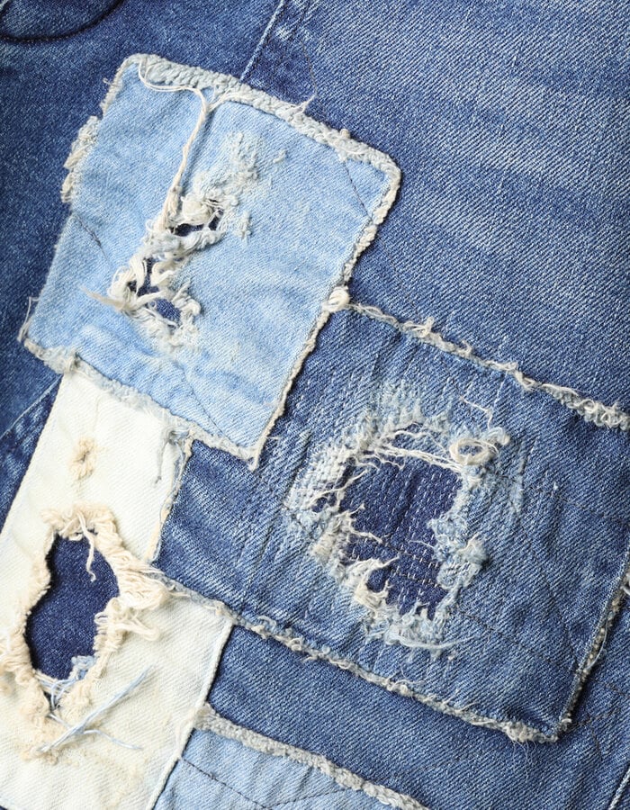 D. HYGEN PRODUCT PROCESSED STRETCH DENIM WIDE PANTS