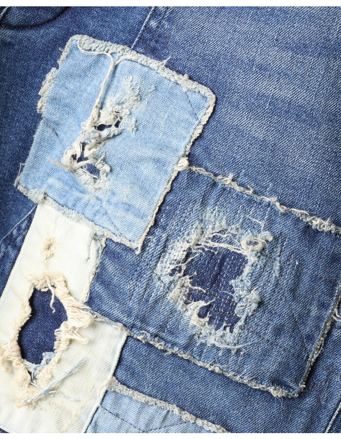 D. HYGEN PRODUCT PROCESSED STRETCH DENIM WIDE PANTS