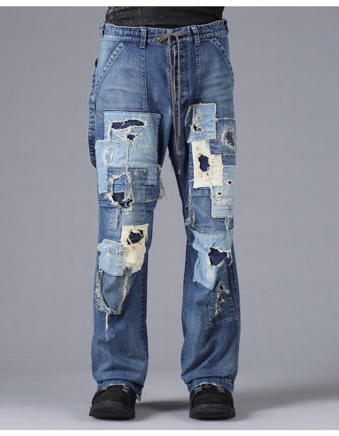 D. HYGEN PRODUCT PROCESSED STRETCH DENIM WIDE PANTS