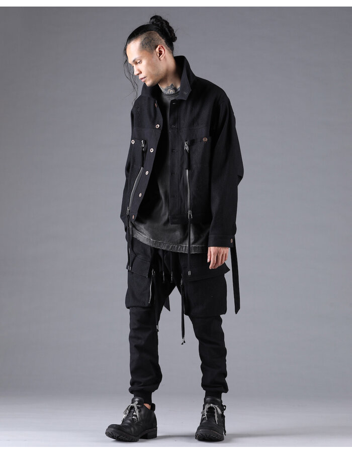 D. HYGEN SHASHIKO JACQUARD COMBINATION CROPPED JACKET