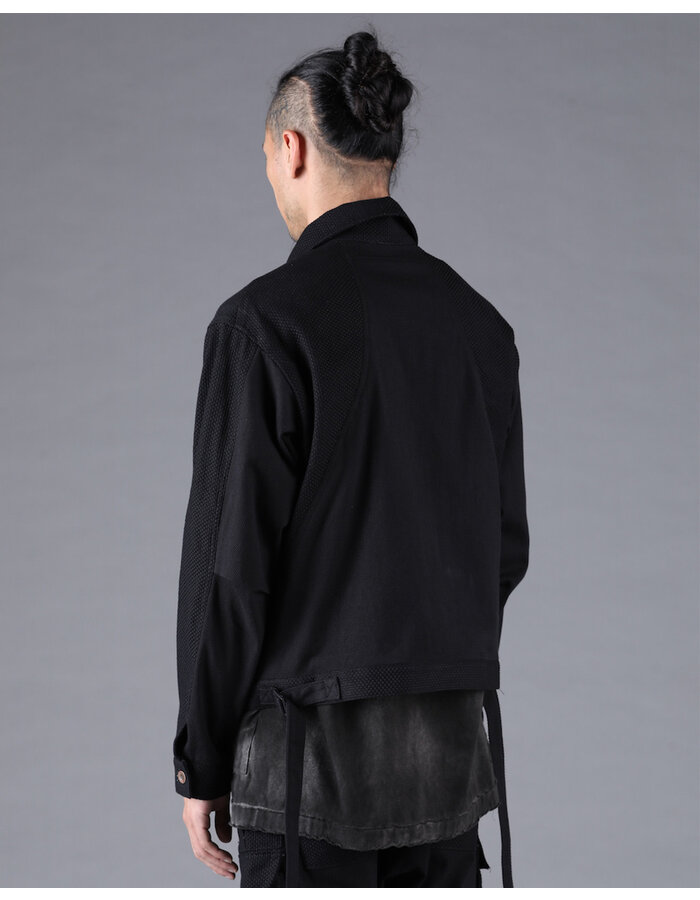 D. HYGEN SHASHIKO JACQUARD COMBINATION CROPPED JACKET