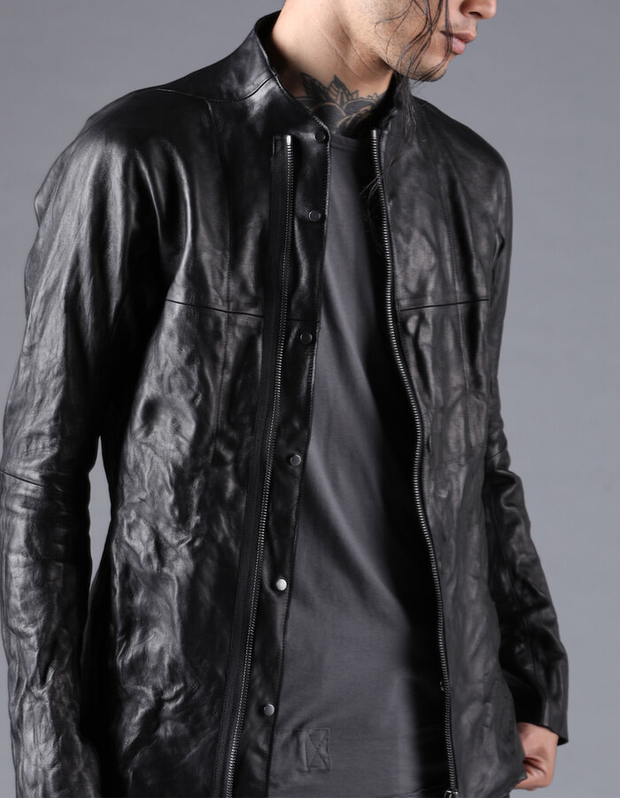 D. HYGEN BONDING HORSE LEATHER SHIRT JACKET
