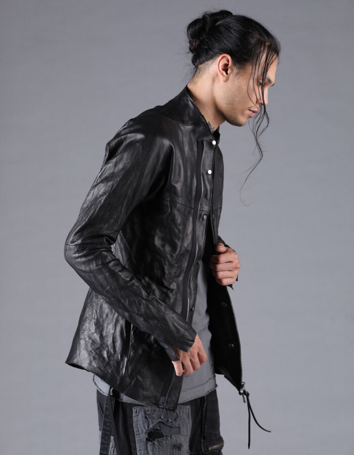 D. HYGEN BONDING HORSE LEATHER SHIRT JACKET
