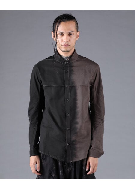 D. HYGEN GRADIENT DYE CUT-OFF BAND COLLAR SHIRT