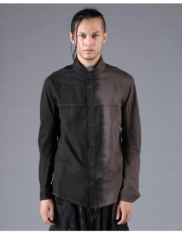 D. HYGEN GRADIENT DYE CUT-OFF BAND COLLAR SHIRT
