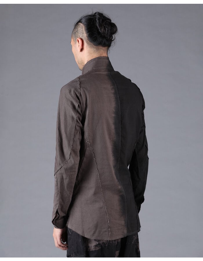 D. HYGEN GRADIENT DYE CUT-OFF BAND COLLAR SHIRT