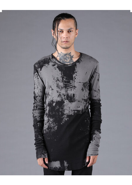 D. HYGEN BRUSH PRINT MODAL X COTTON RIB TELECO LONG SLEEVE T-SHIRT
