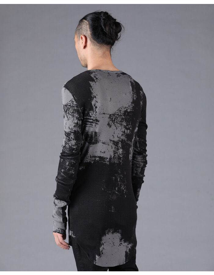 D. HYGEN BRUSH PRINT MODAL X COTTON RIB TELECO LONG SLEEVE T-SHIRT