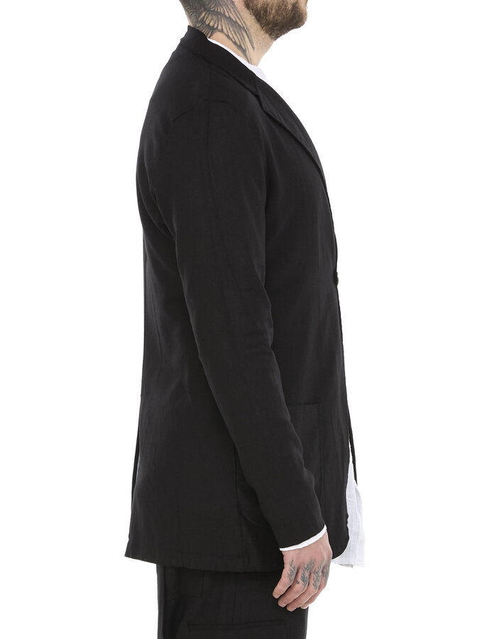 LA HAINE INSIDE US VISCOSE & LINEN ONE BUTTON BLAZER