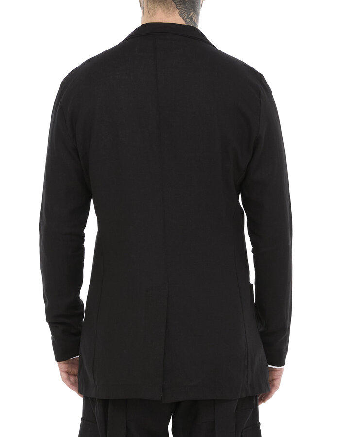 LA HAINE INSIDE US VISCOSE & LINEN ONE BUTTON BLAZER