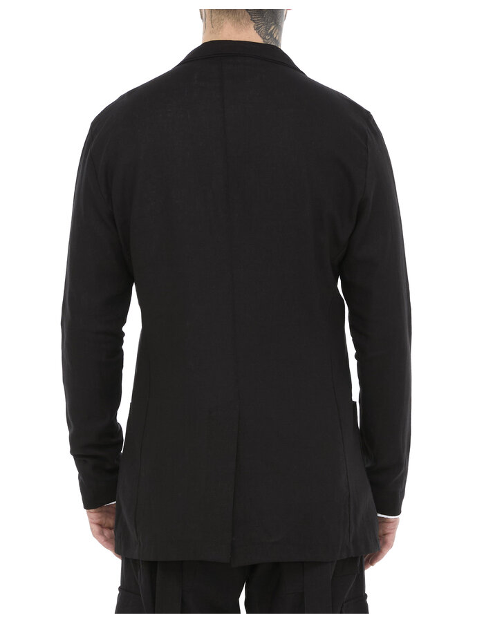LA HAINE INSIDE US VISCOSE & LINEN ONE BUTTON BLAZER