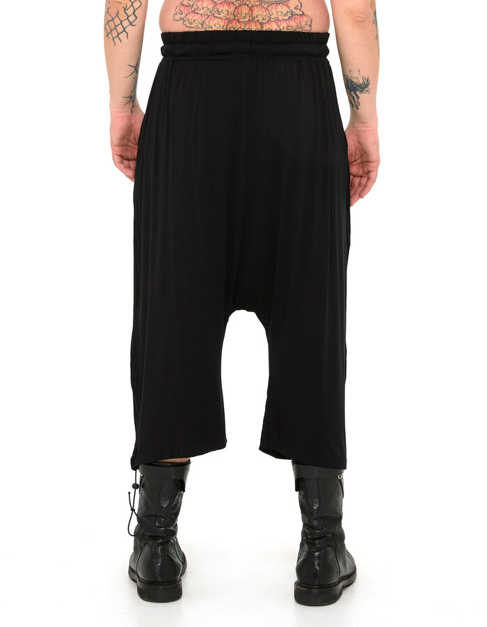 LA HAINE INSIDE US STRETCH BAMBOO ADJUSTABLE DROP CROTCH SHORT