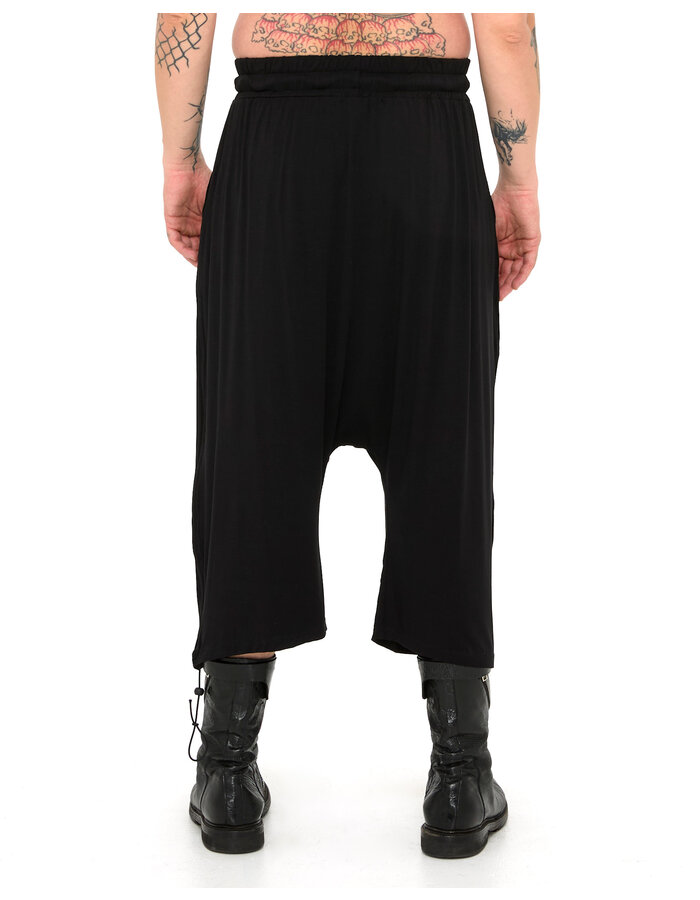 LA HAINE INSIDE US STRETCH BAMBOO ADJUSTABLE DROP CROTCH SHORT