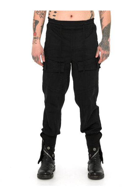 LA HAINE INSIDE US STRETCH COTTON CARGO JOGGER WITH CURVE BUTTON HEM