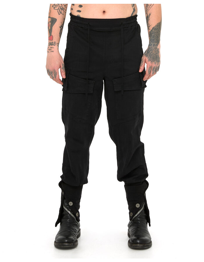LA HAINE INSIDE US STRETCH COTTON CARGO JOGGER WITH CURVE BUTTON HEM