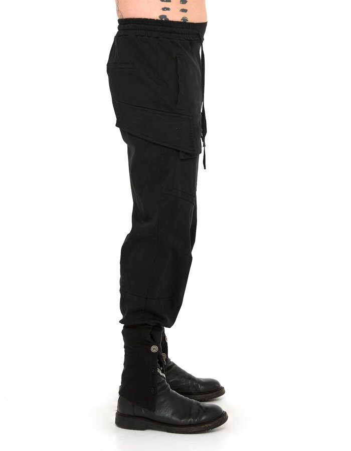 LA HAINE INSIDE US STRETCH COTTON CARGO JOGGER WITH CURVE BUTTON HEM