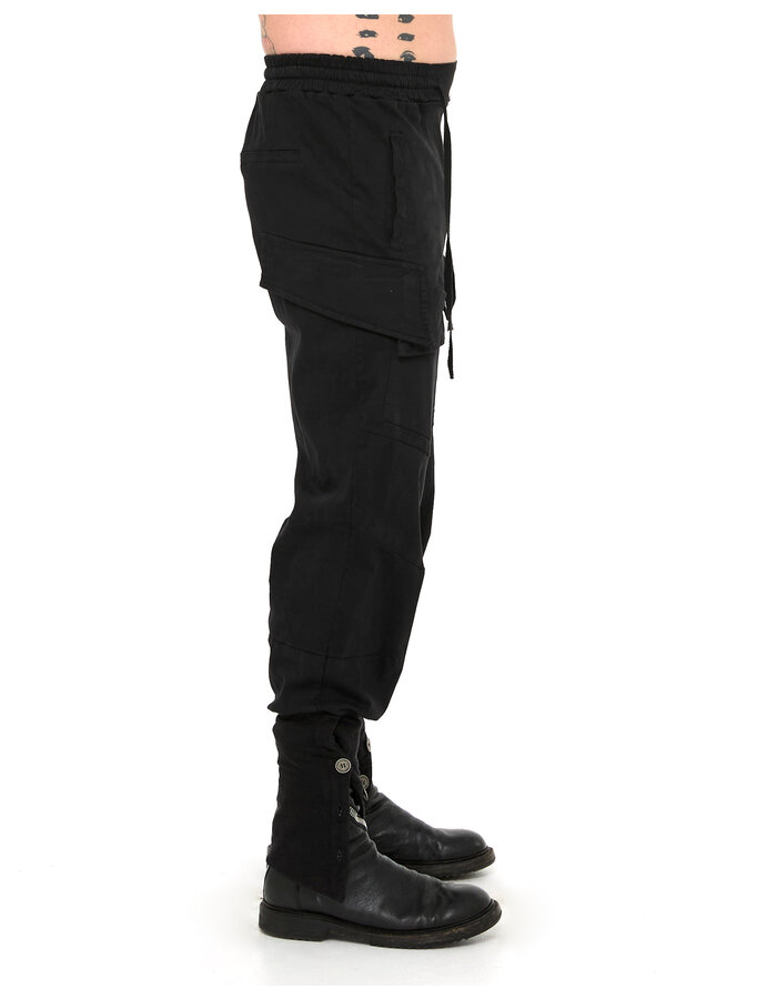 LA HAINE INSIDE US STRETCH COTTON CARGO JOGGER WITH CURVE BUTTON HEM