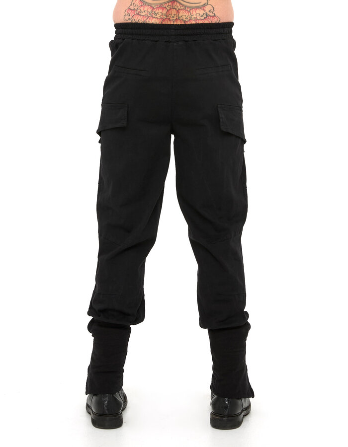 LA HAINE INSIDE US STRETCH COTTON CARGO JOGGER WITH CURVE BUTTON HEM