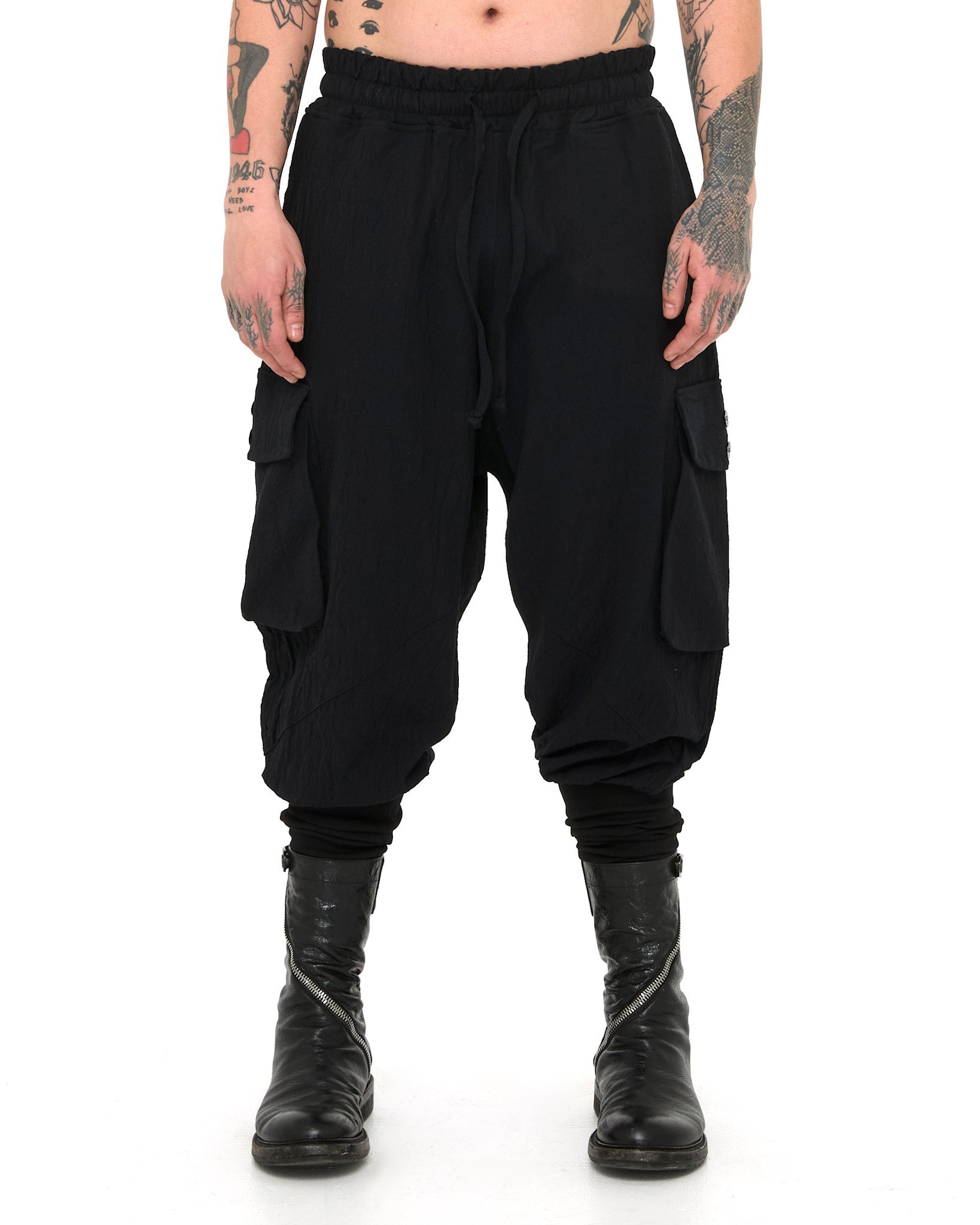 COTTON JACQUARD BAGGY CARGO