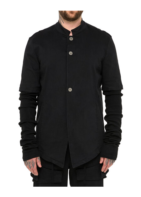 LA HAINE INSIDE US STRETCH COTTON JACKET WITH REMOVEABLE RIB SLEEVE